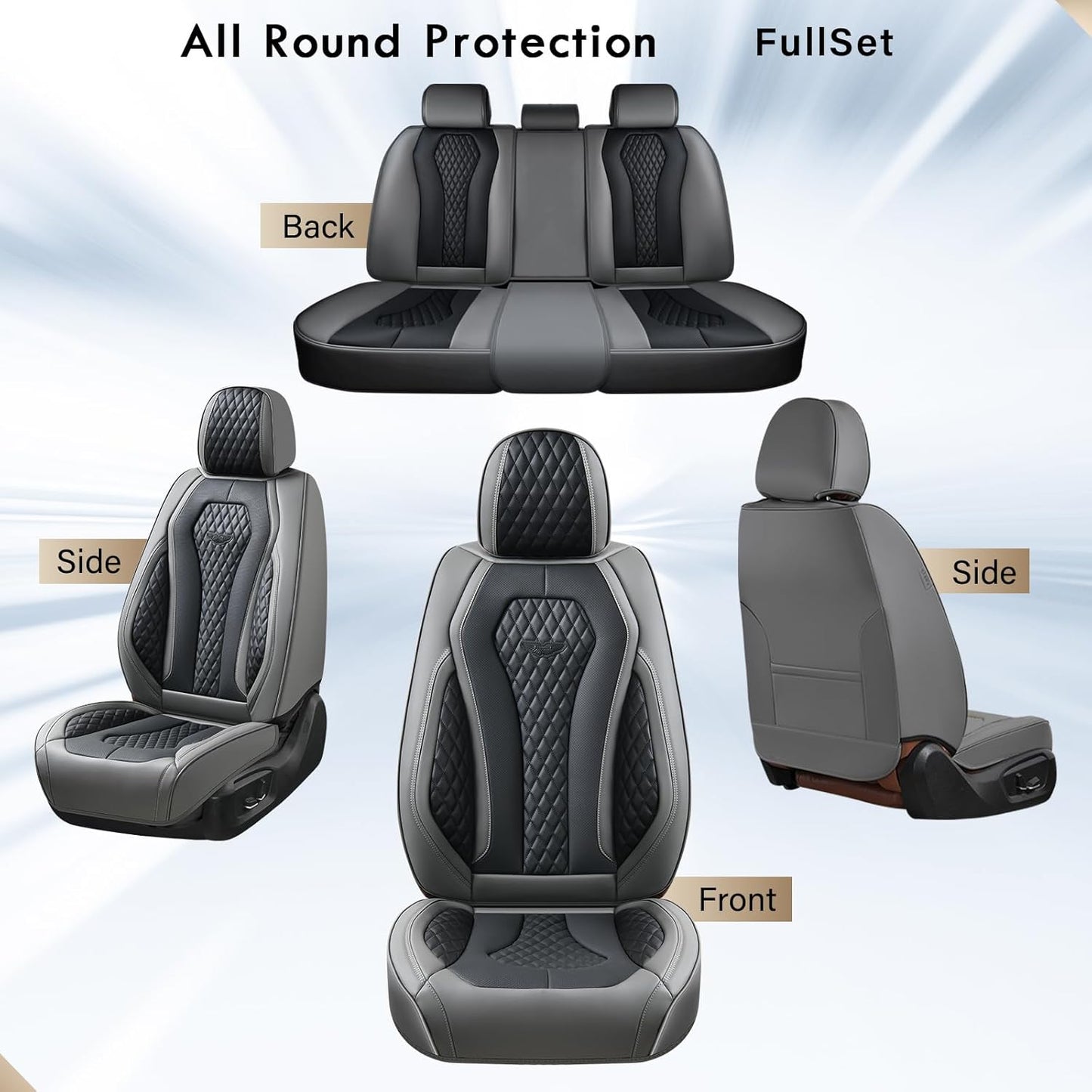 Black & Gray Seat Cover Premium