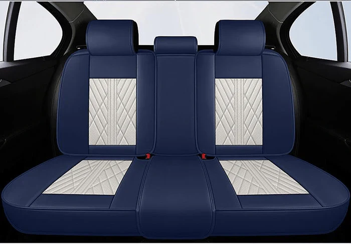 Beige & Blue Seat Cover