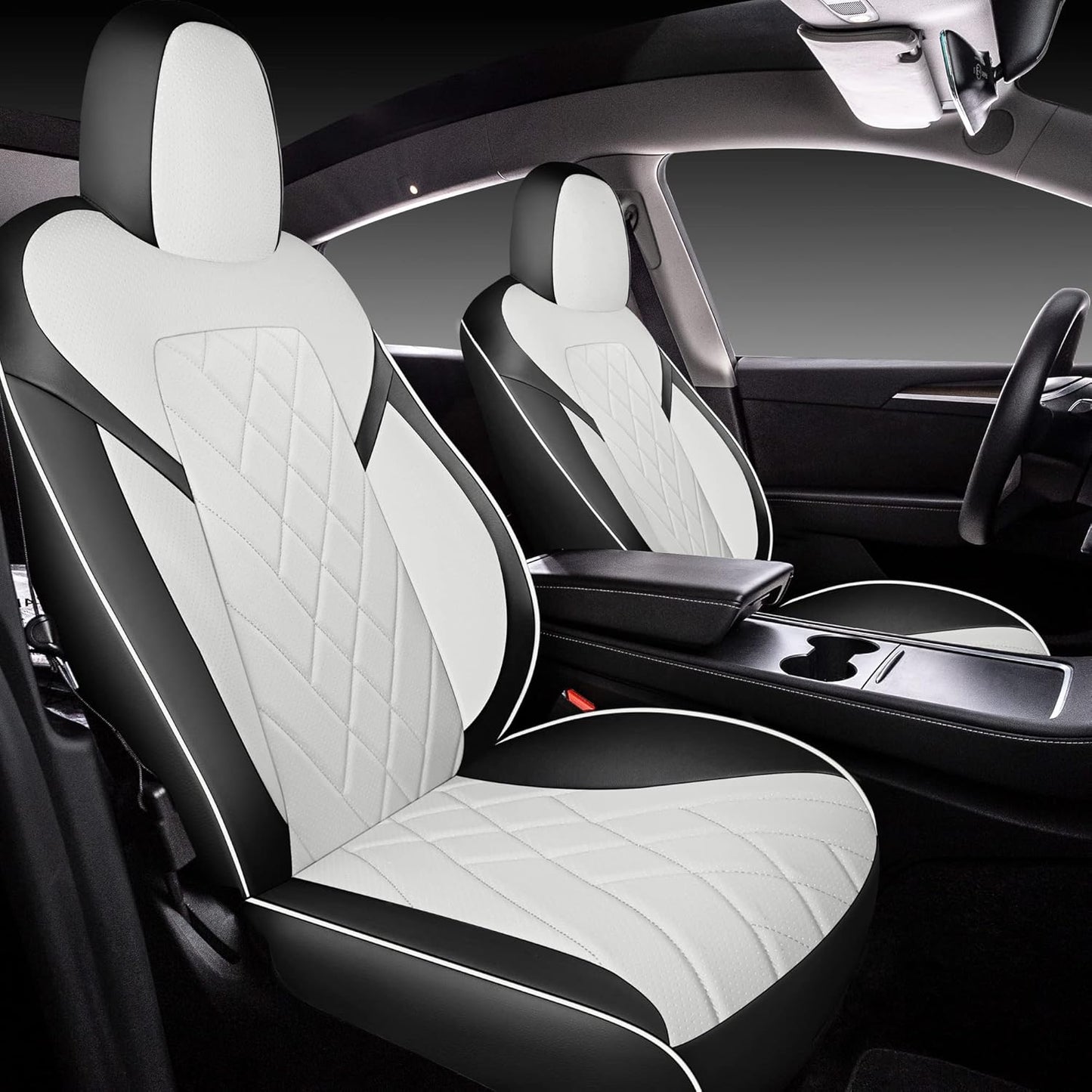 Gray & White Seat Cover Premium