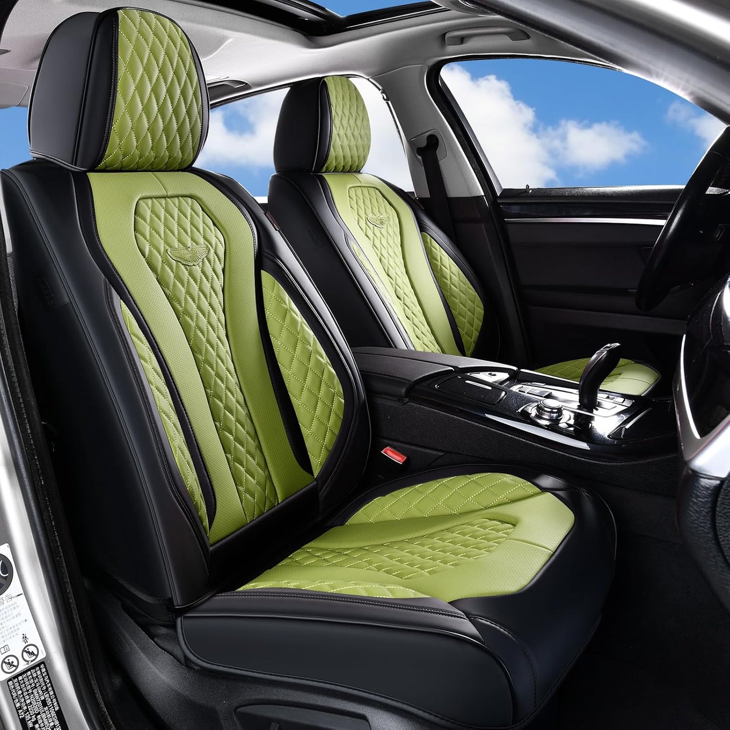 Black & Green Seat Cover Premium