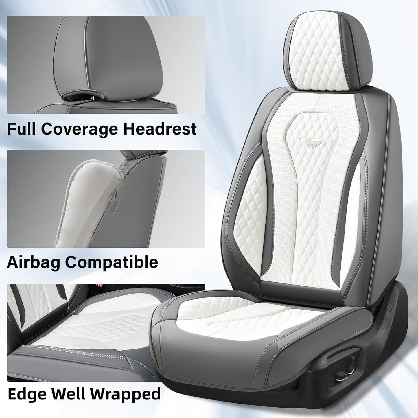 Gray & White Seat Cover Premium