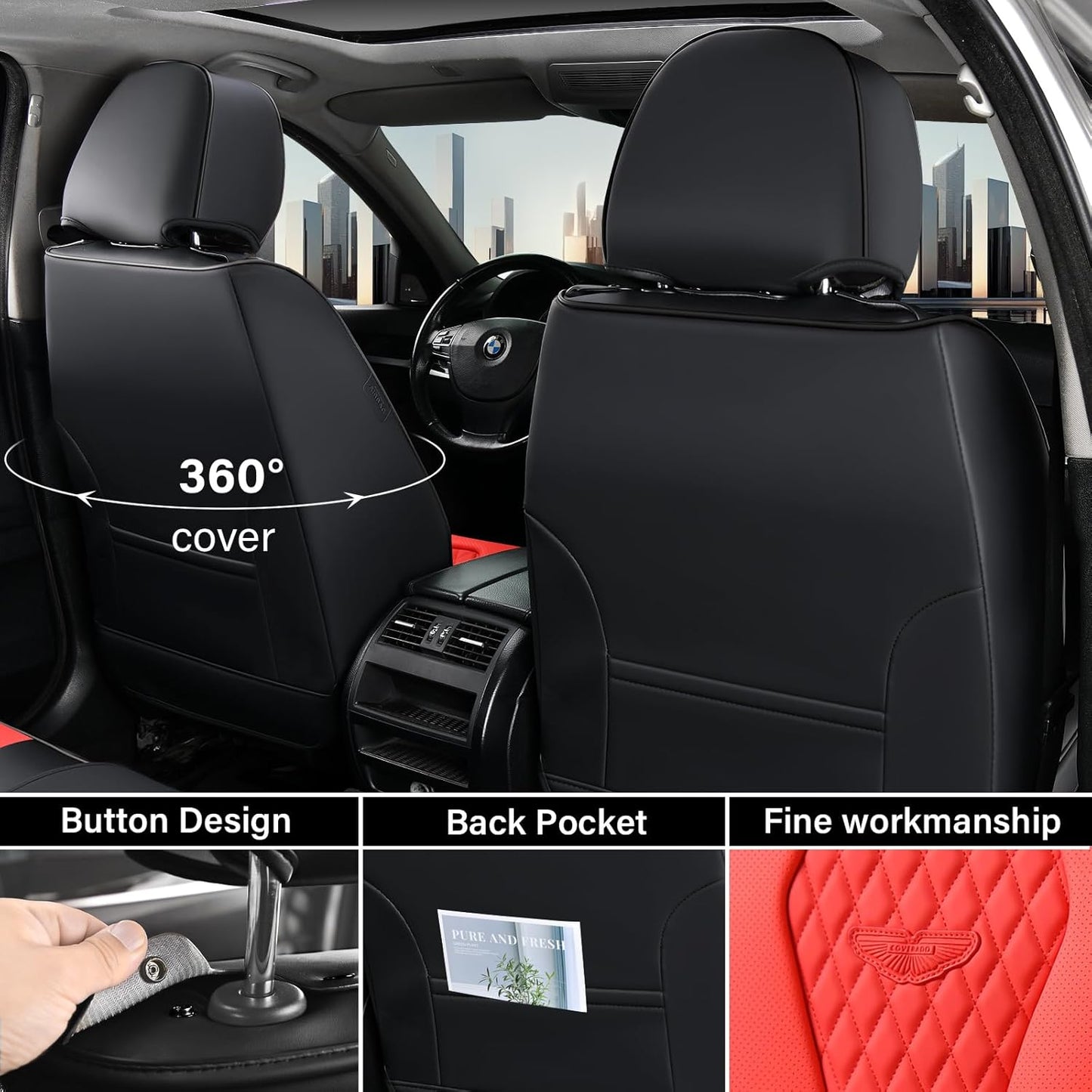Black & Red Seat Cover Premium