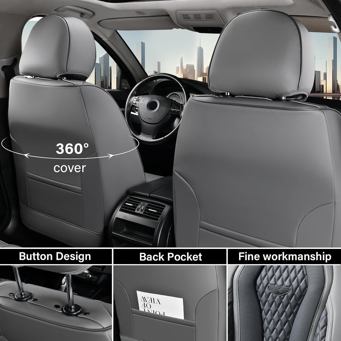 Black & Gray Seat Cover Premium