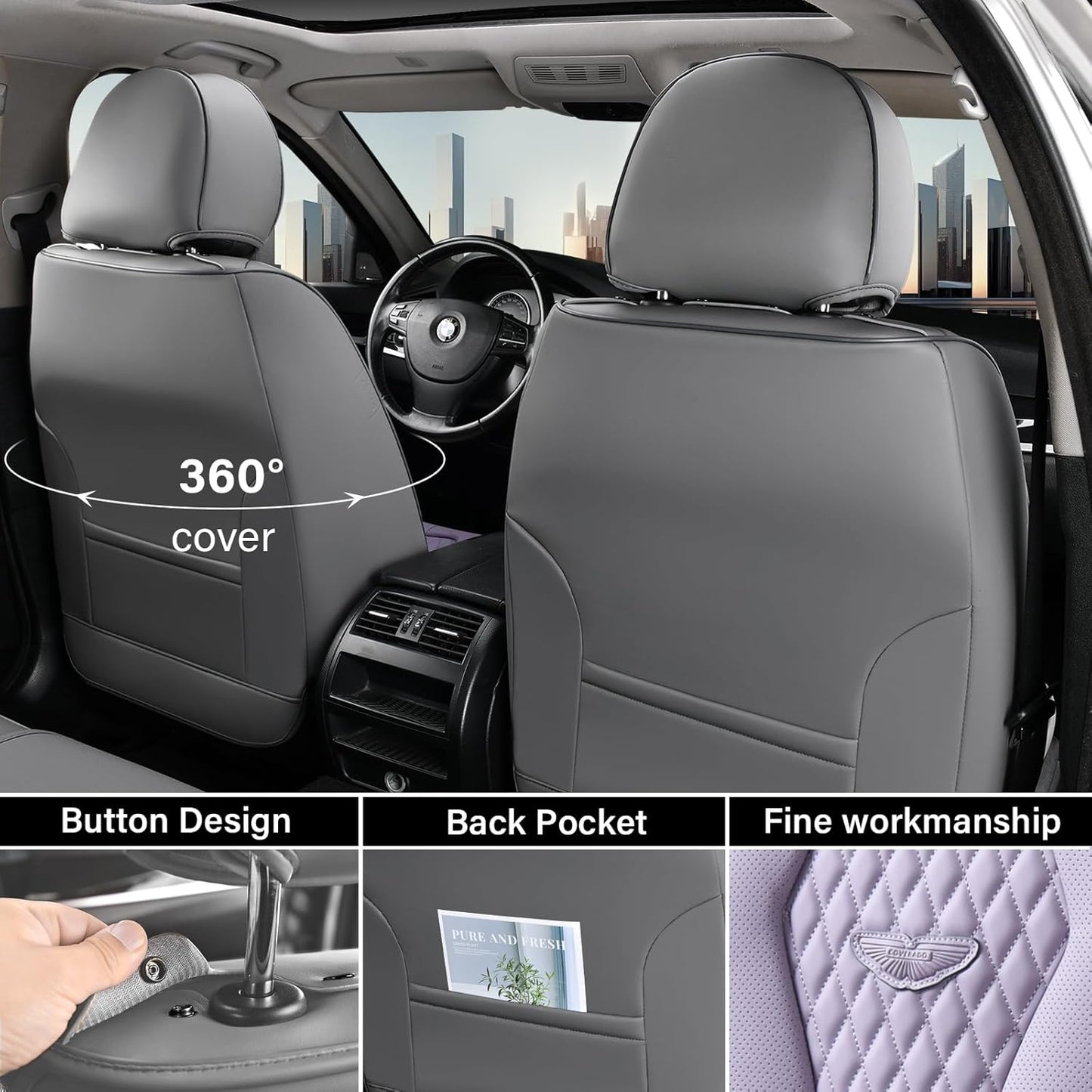 Black & Purple Seat Cover Premium