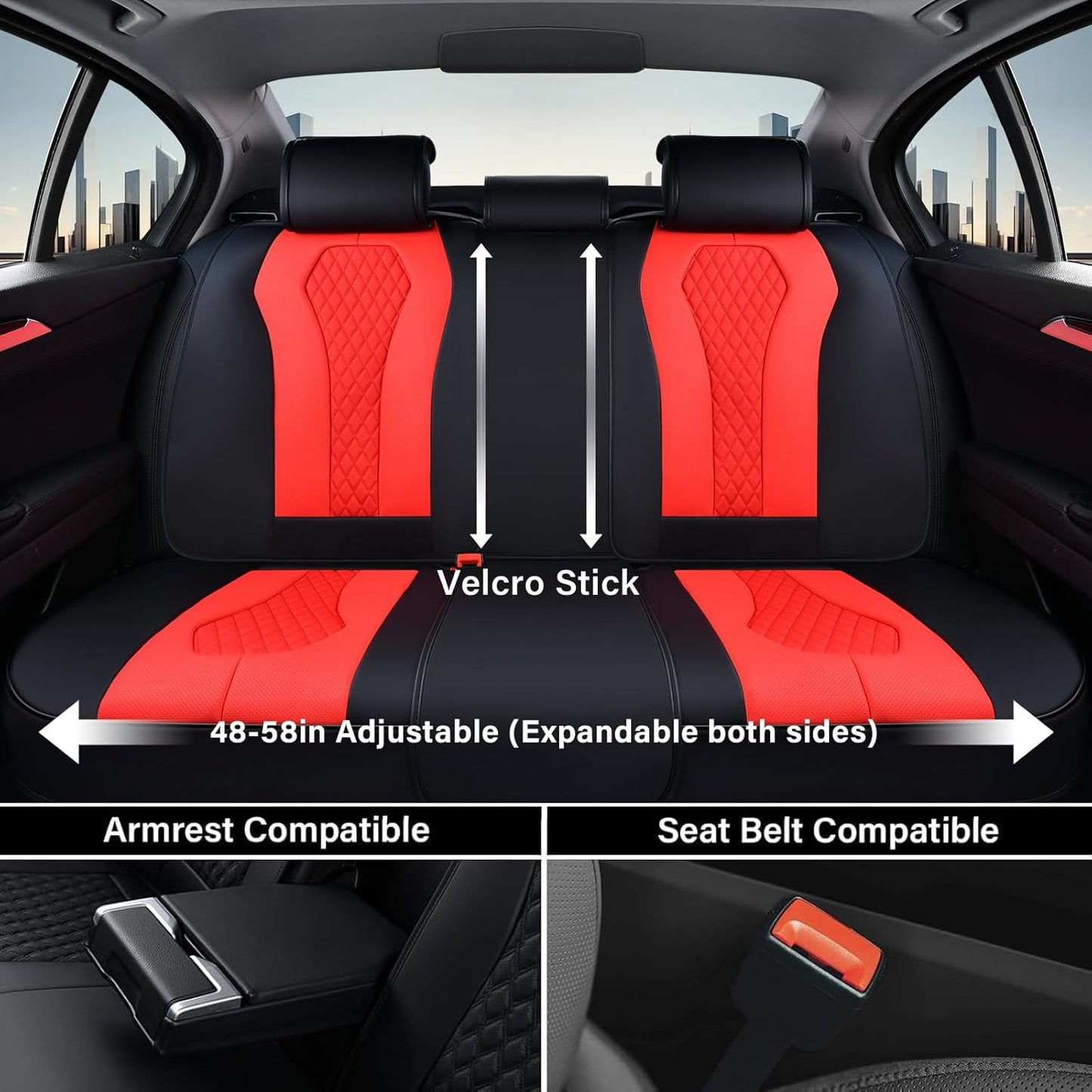 Black & Red Seat Cover Premium