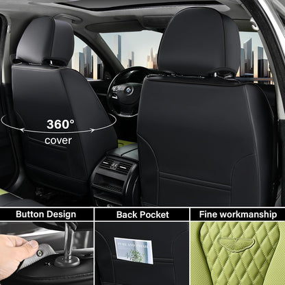 Black & Green Seat Cover Premium