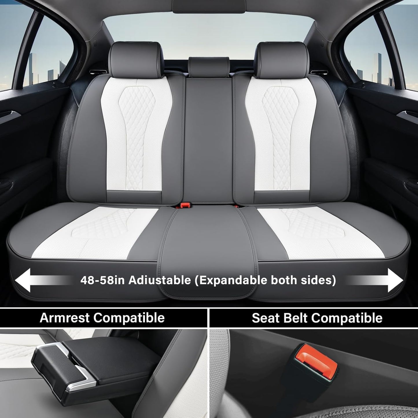 Gray & White Seat Cover Premium