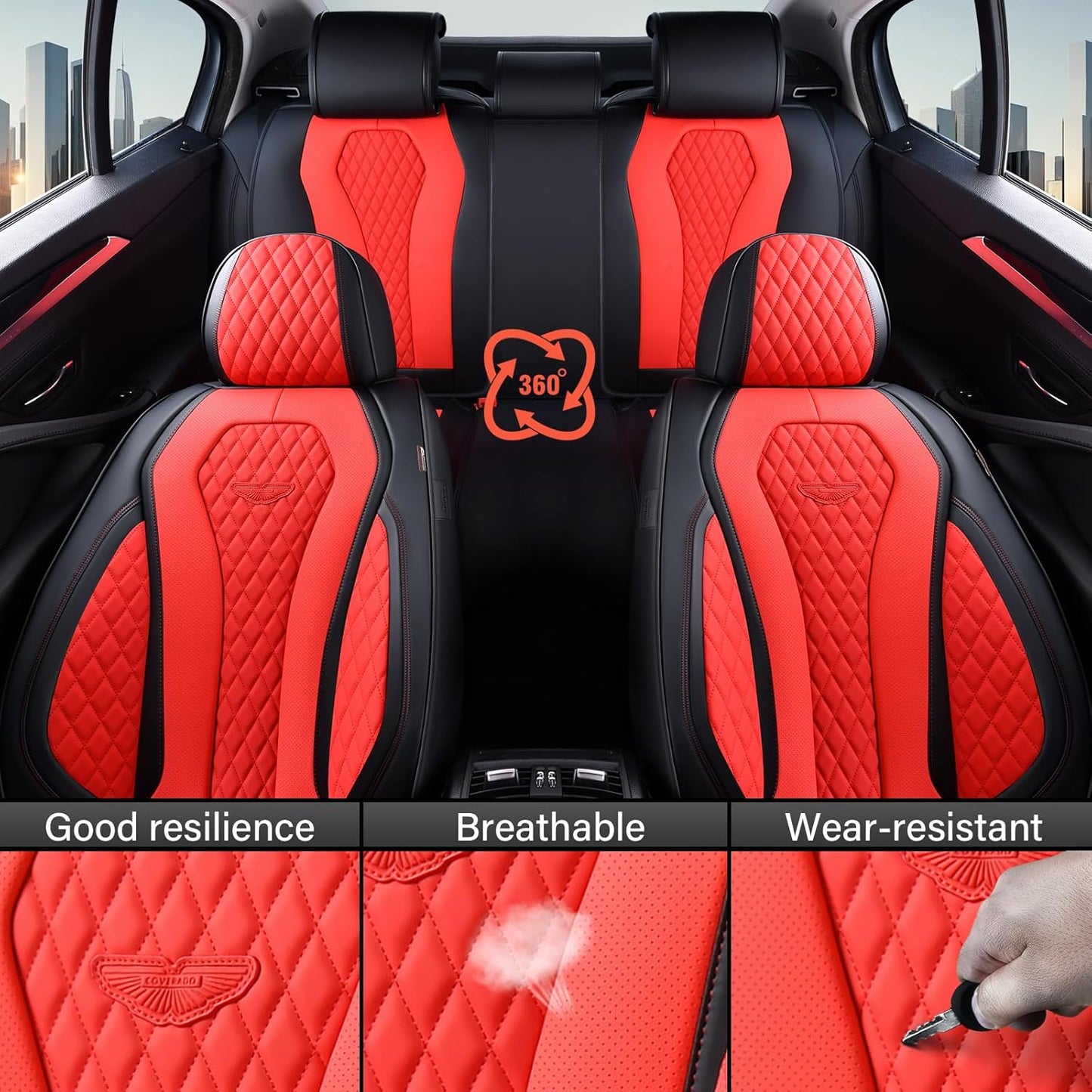 Black & Red Seat Cover Premium