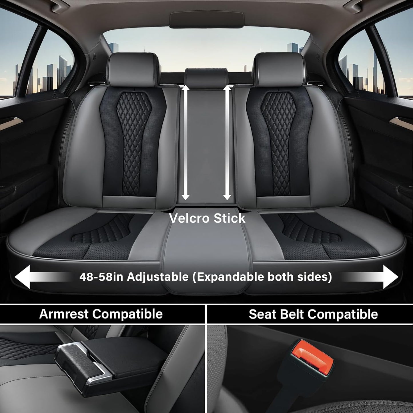 Black & Gray Seat Cover Premium