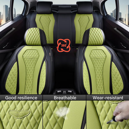 Black & Green Seat Cover Premium