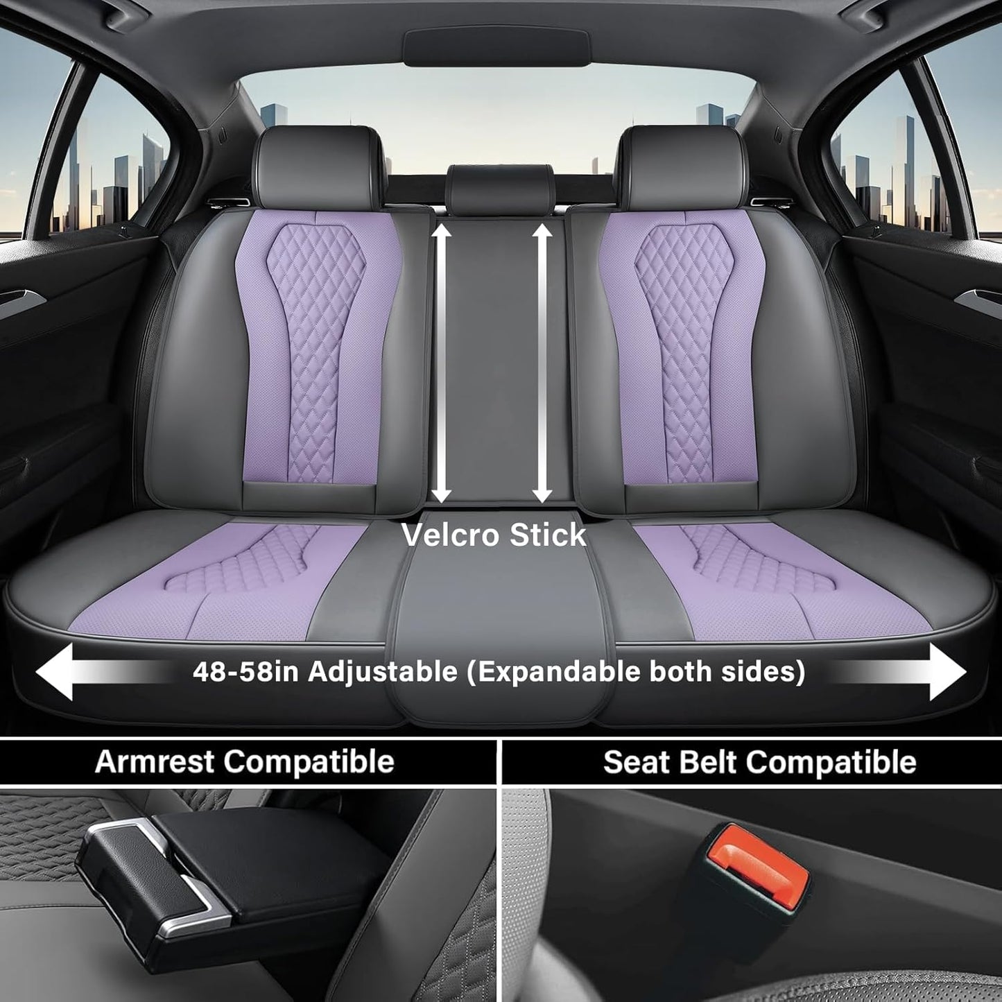 Black & Purple Seat Cover Premium