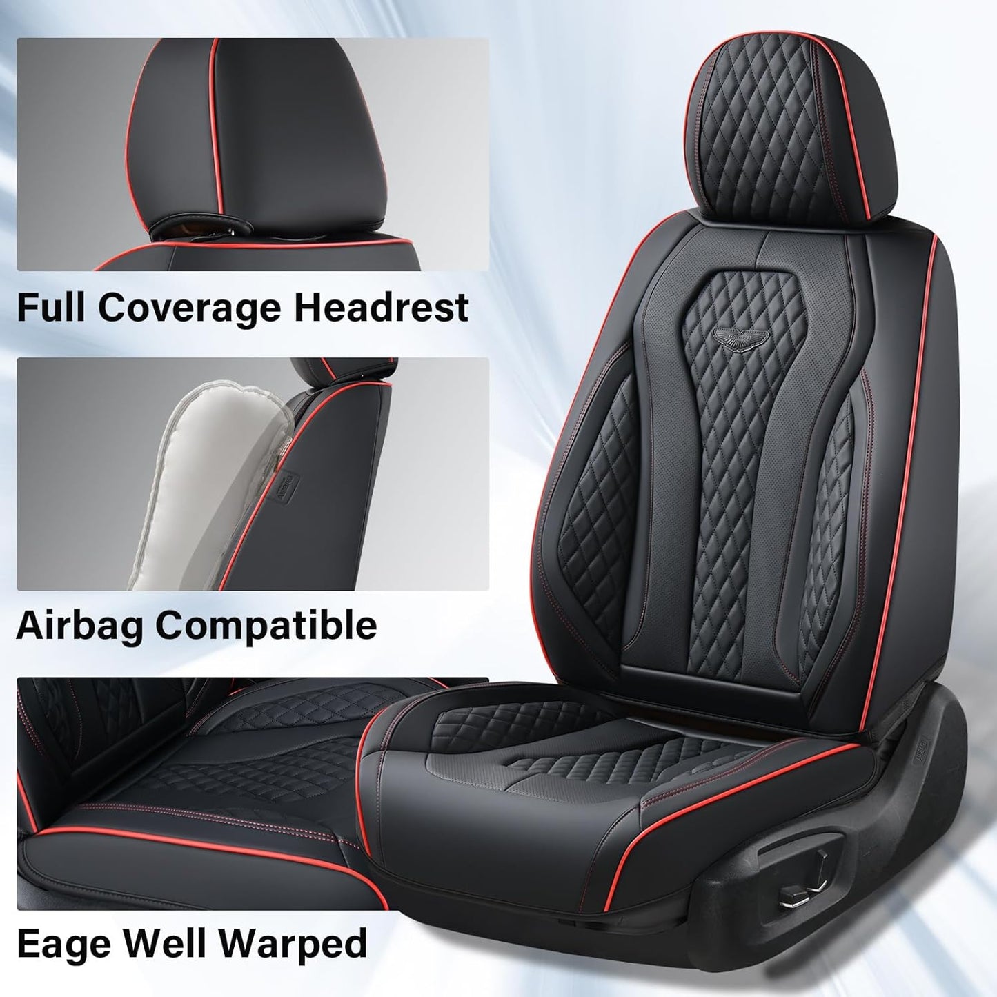 Black & Red Stripes Seat Cover Premium
