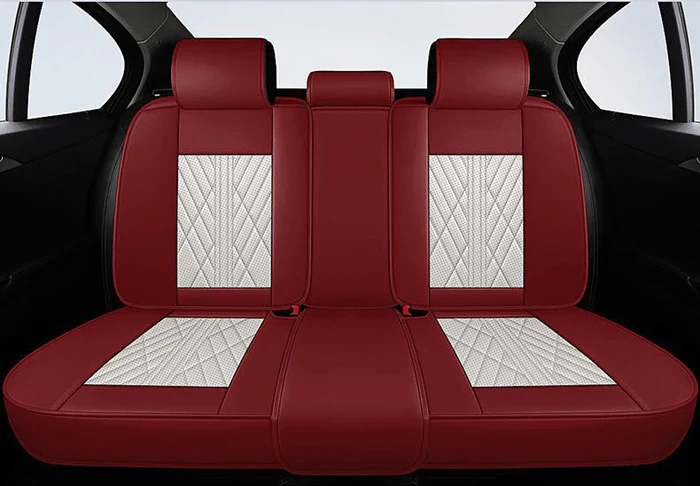Beige & Red Seat Cover