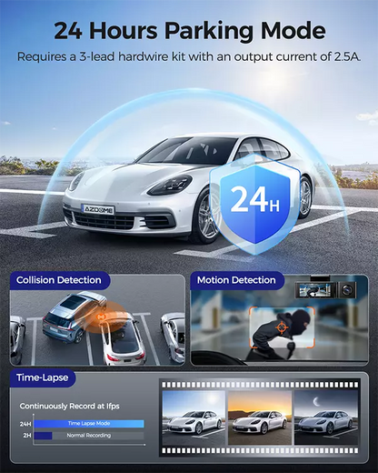 Dash Cam 4K+1080P + SD Card Memory